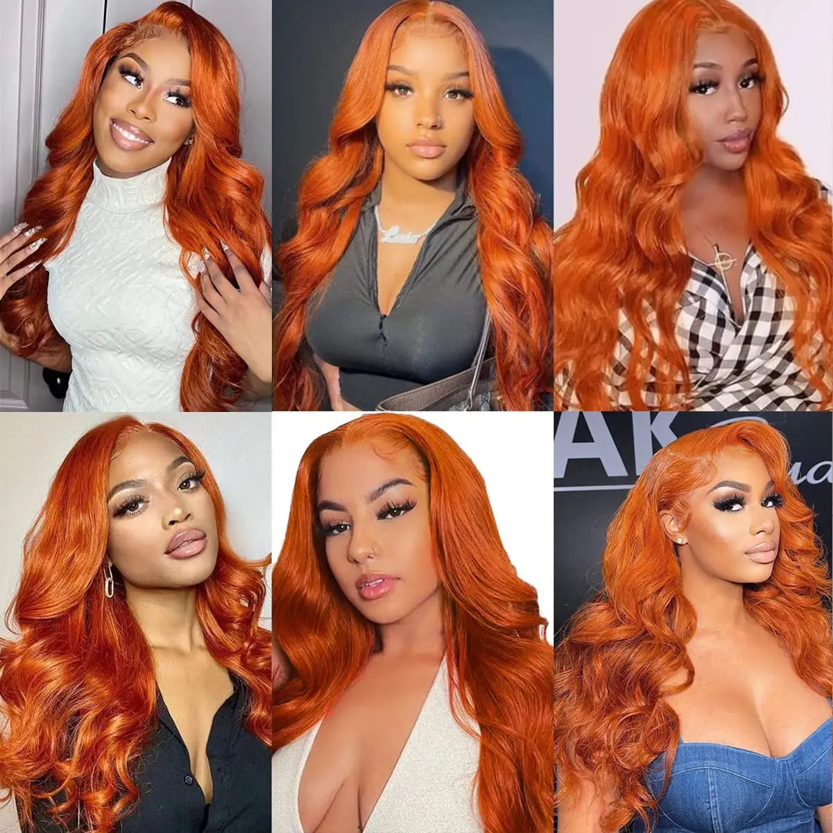 Orange Ginger Body Wave 13x6 HD Transparent Lace Front Wig